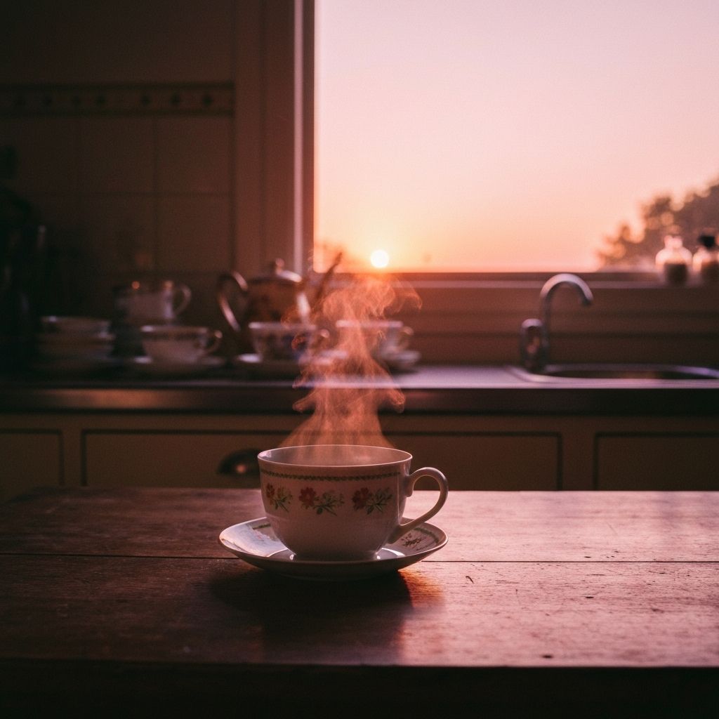 Šolja biljnog čaja za proliv sa listovima kupine, sušenim borovnicama i kamilicama na drvenom stolu